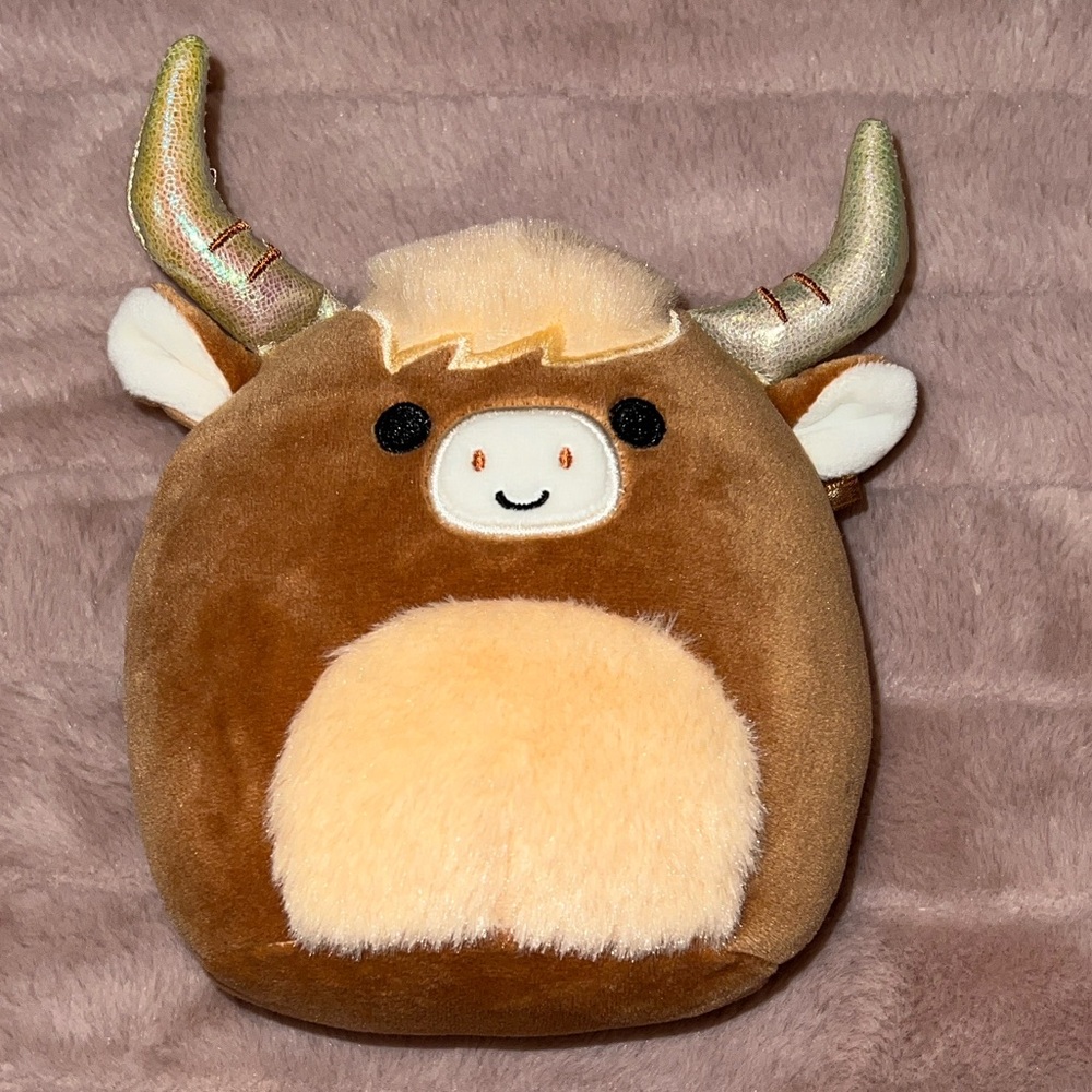 Squishmallows 5” Inch Wilfred The Highland Cow With Shiny Horns Fuzzy